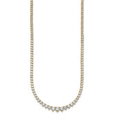 14k 10 7/8 carat Lab Grown Diamond VS/SI+ G+ Complete Round 18 inch Graduated Tennis Necklace